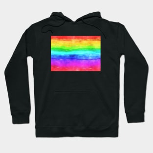 Rainbow Watercolor Stripes Hoodie